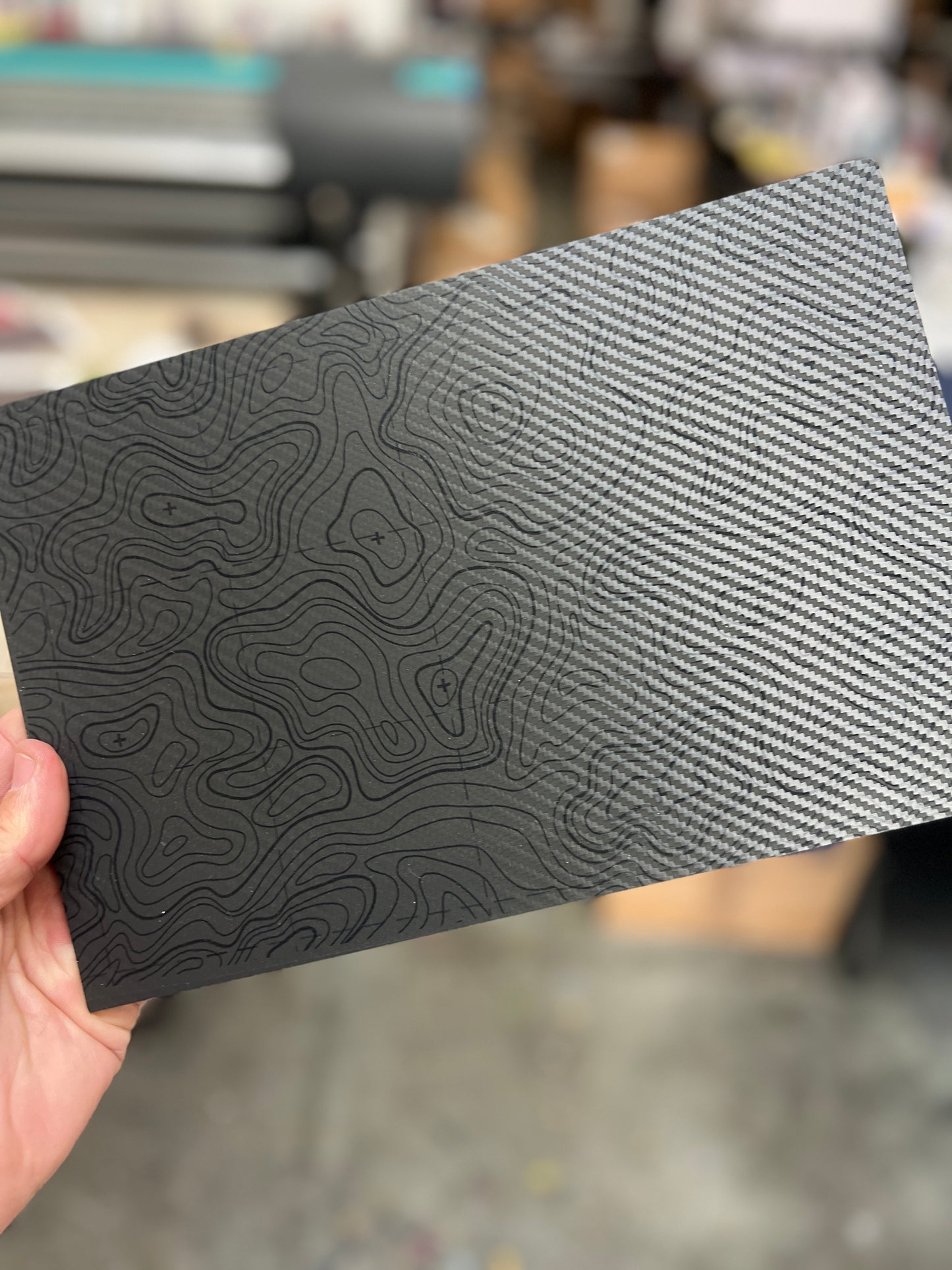 Storm Gray Tactical Topo Carbon Fiber 8x12