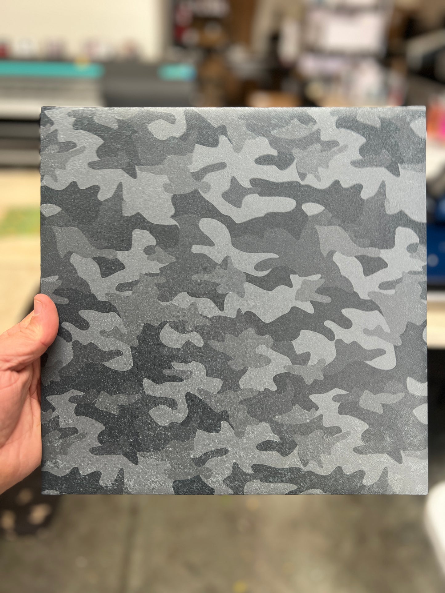 Black and Gray Camo 12x12 (slight fading on edge)
