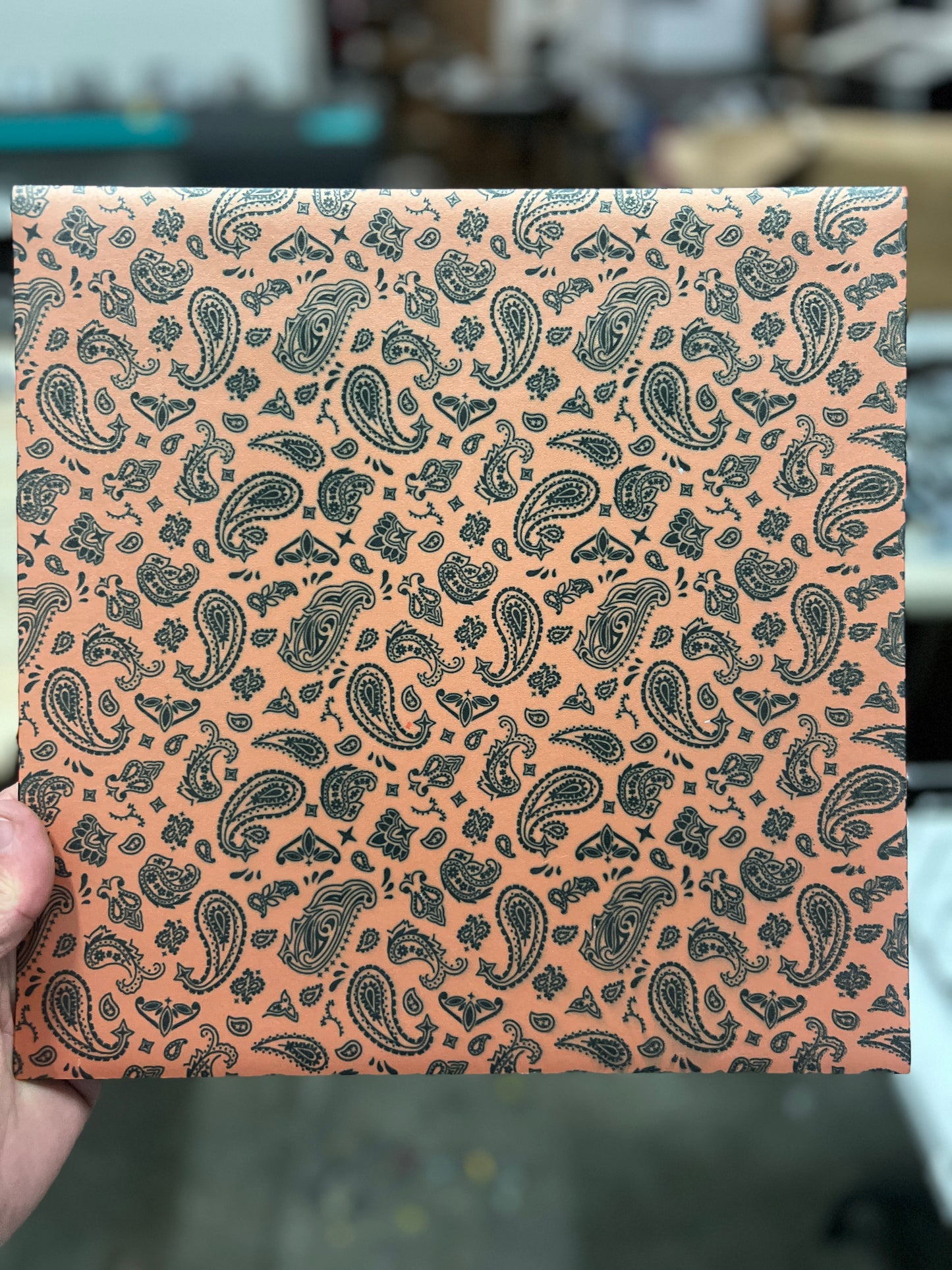 Metallic Rose Gold Paisley12x12 (small red spot in center)
