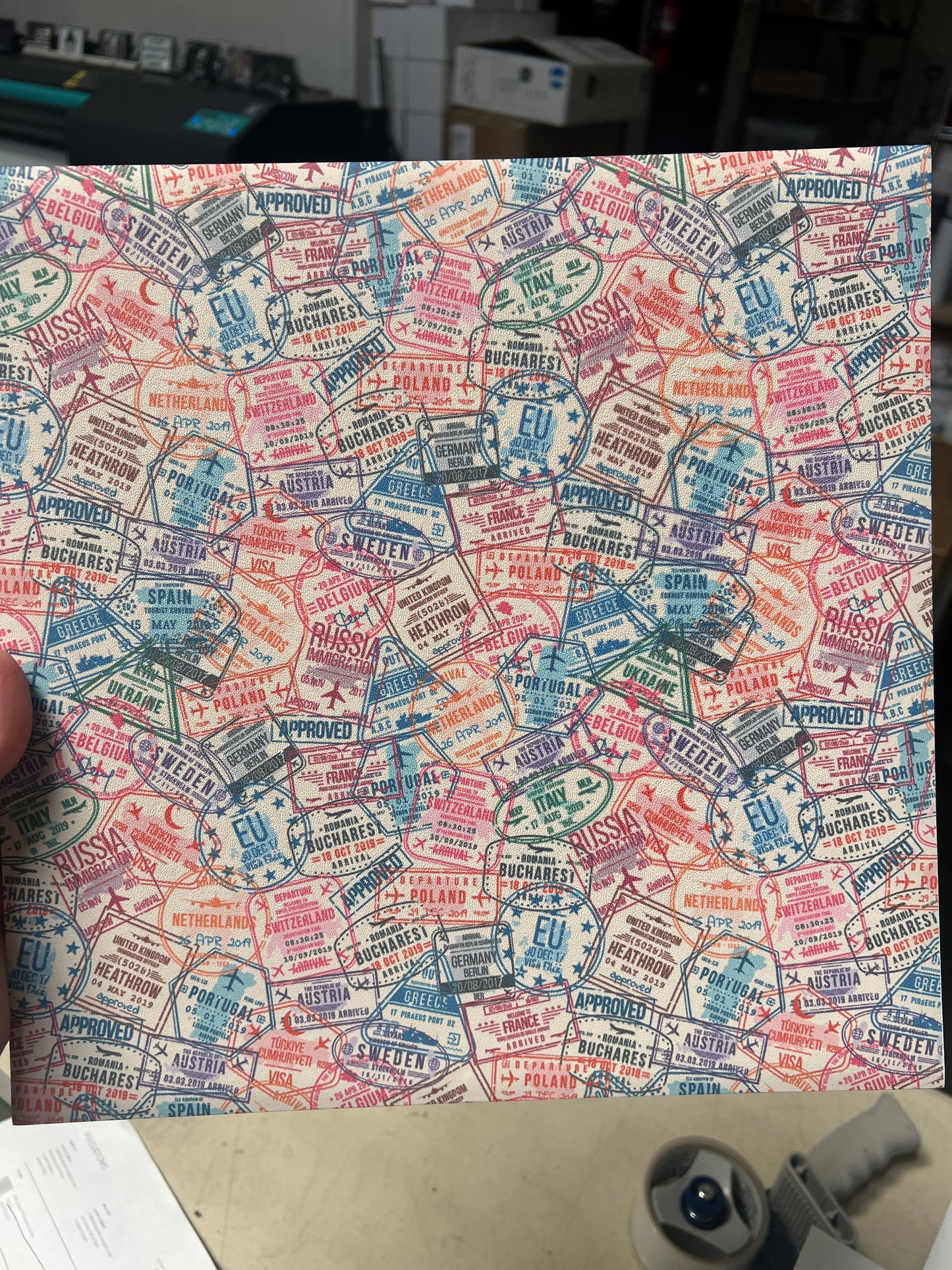 Traveling Stamps 12x12