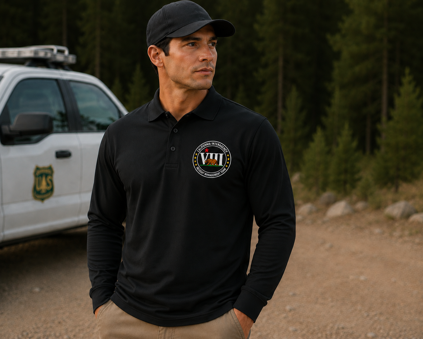Incident Management Team VIII Men's Embroidered Tactical Polo Long Sleeve