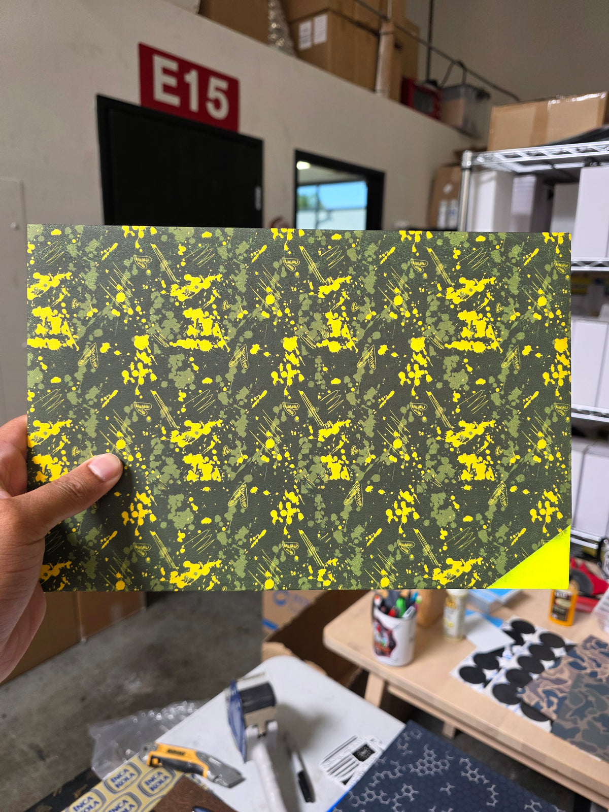 Yellow splatter (corner misprint)