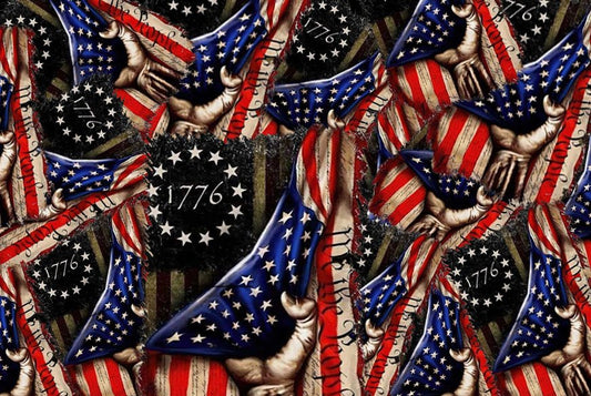 We The People 1776 flag and fist