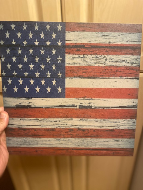 Flag on Wood Wall