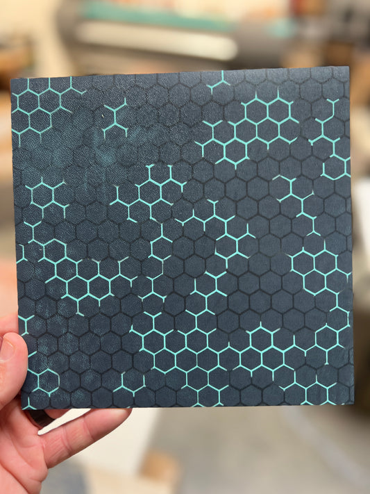 Tiffany Blue Hex 8x8 (slight fading in corner)