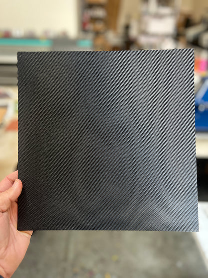 Double Sided Carbon Fiber on Zombie Green 12x12 (has some discoloration on backside)
