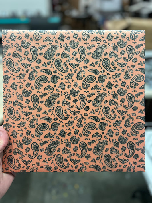 Metallic Rose Gold Paisley12x12 (small red spot in center)