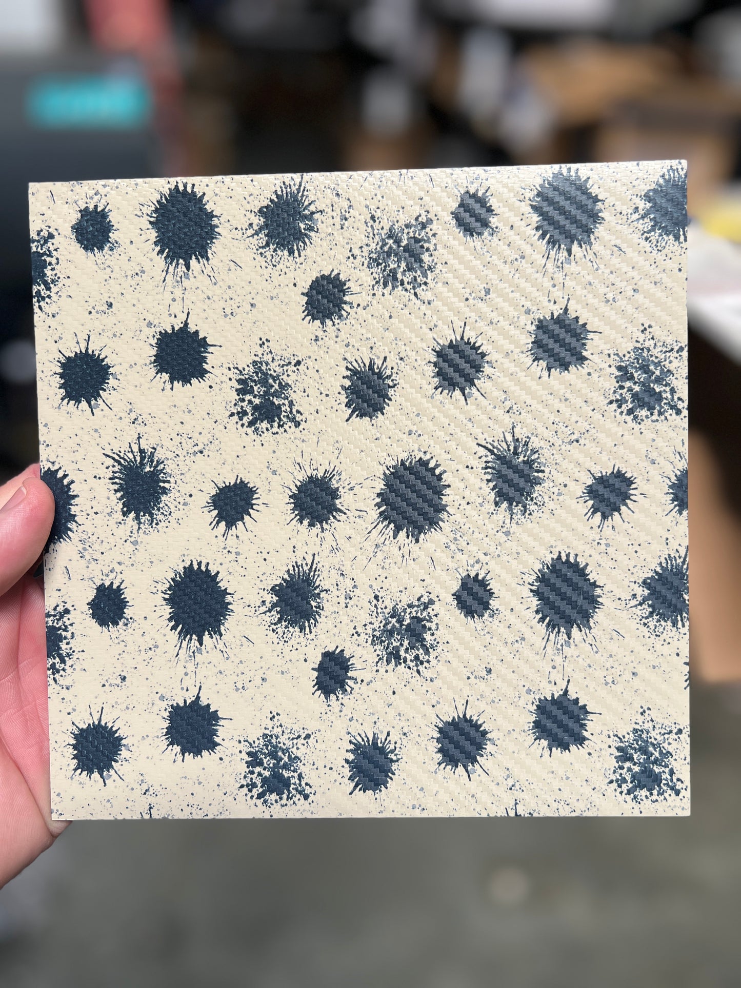 Tan Carbon Splatter 8x8
