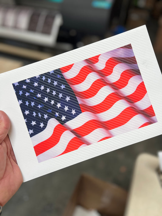 American Flag on Carbon Fiber 8x12