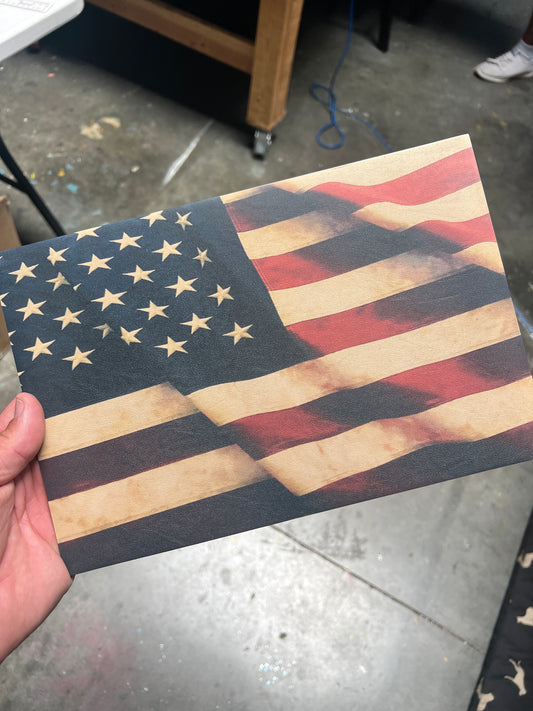 American Flag Tan 8x12