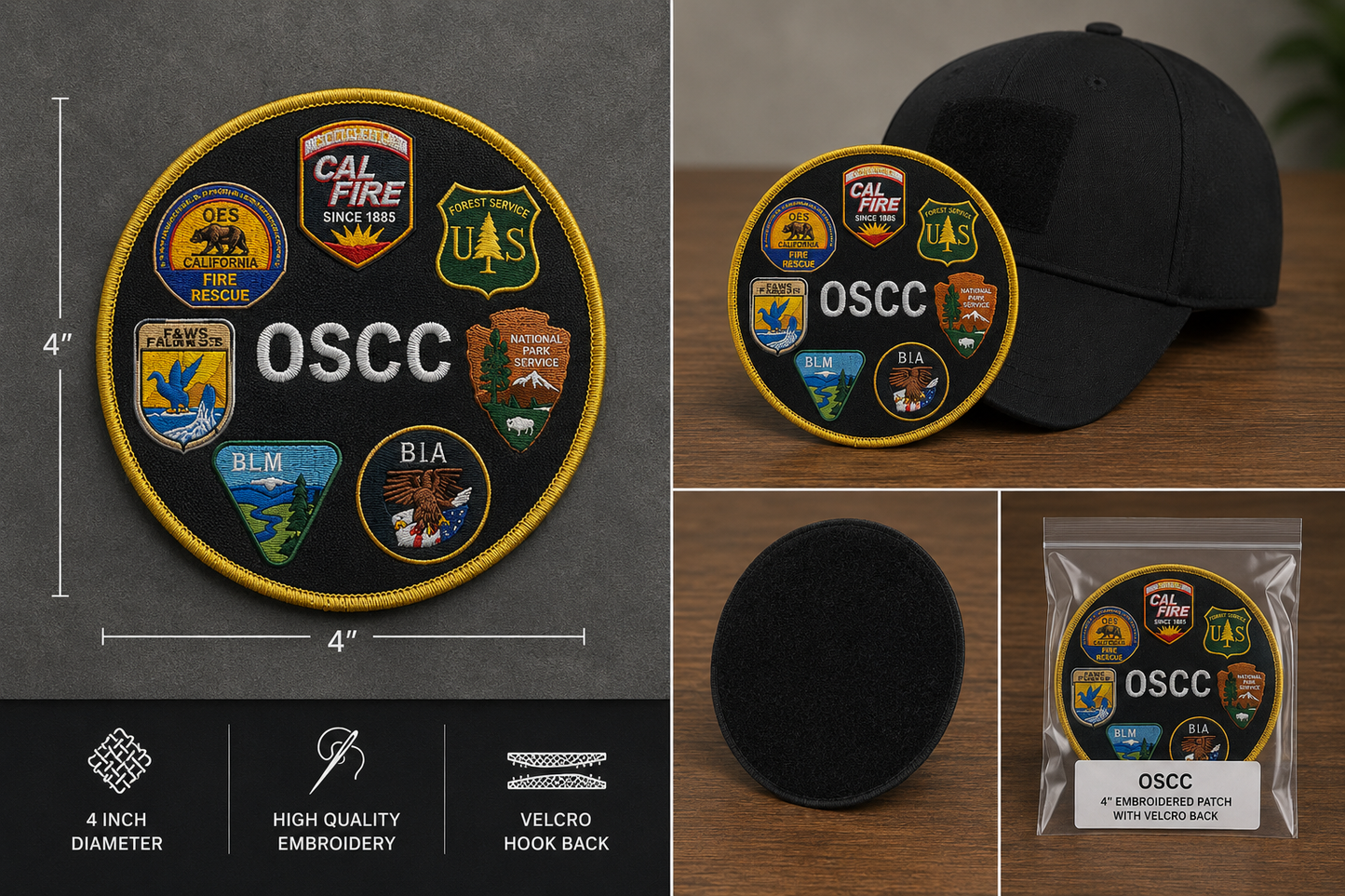 South Ops Embroidered 4" Patch w/ Velcro Backing