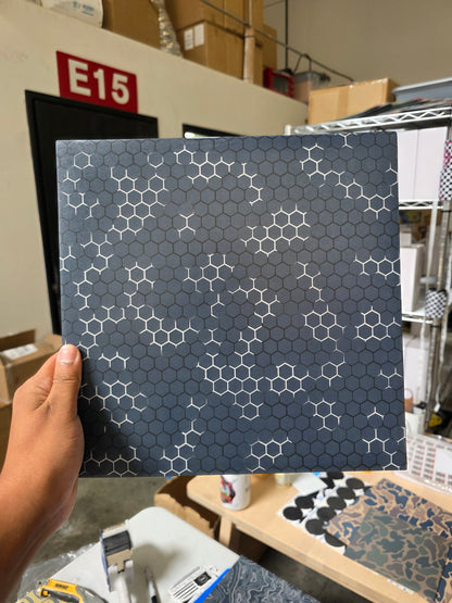 Grey hex double sided print
