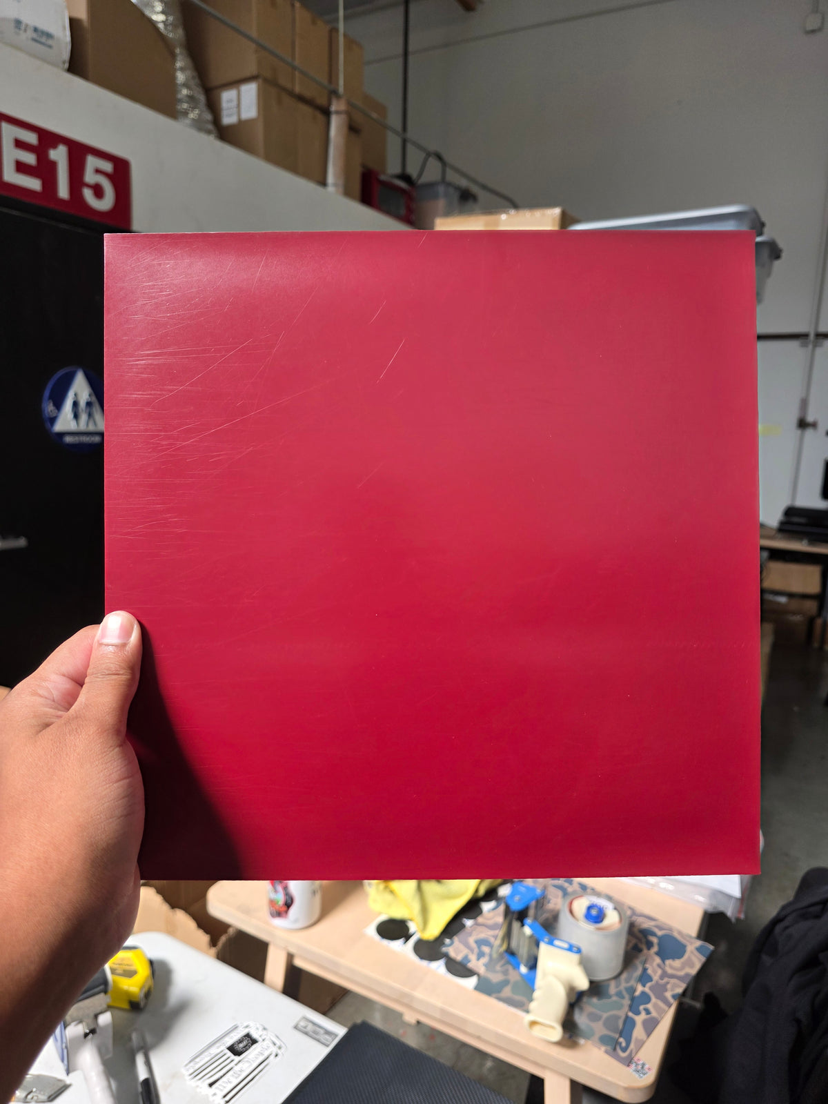 Black on Blood Red (slightly over pressed)
