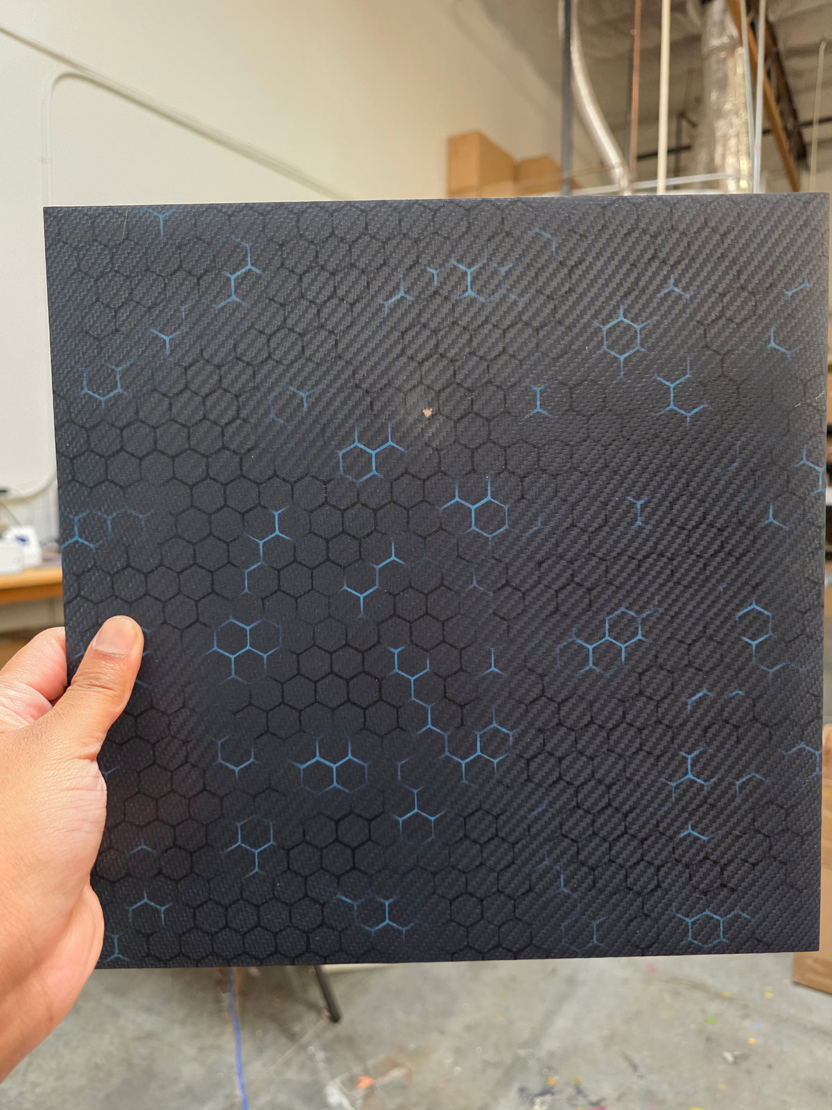 Blue Hex (Faded edges and scuff mark)