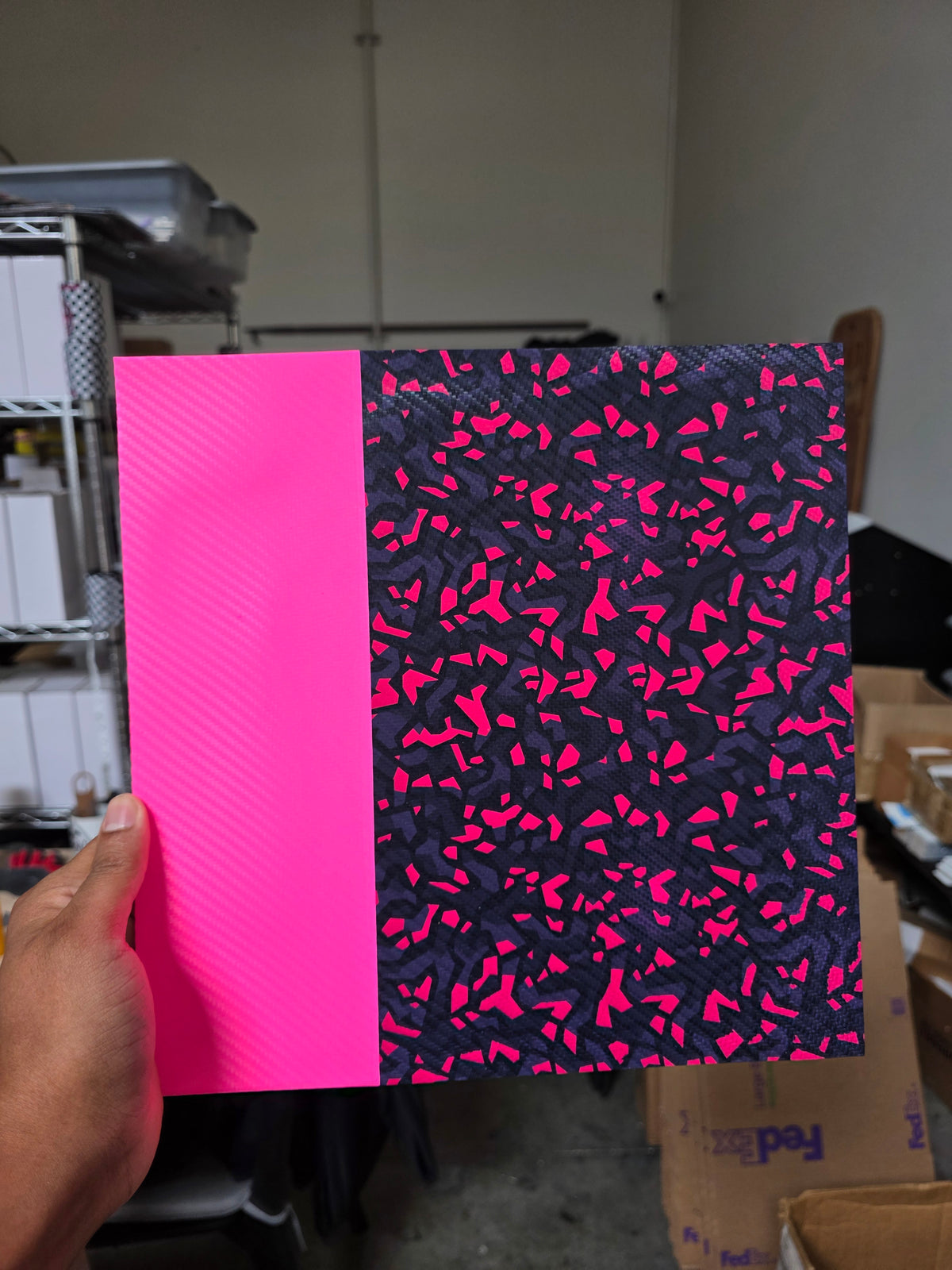 Pink camo 8x12 on 12x12