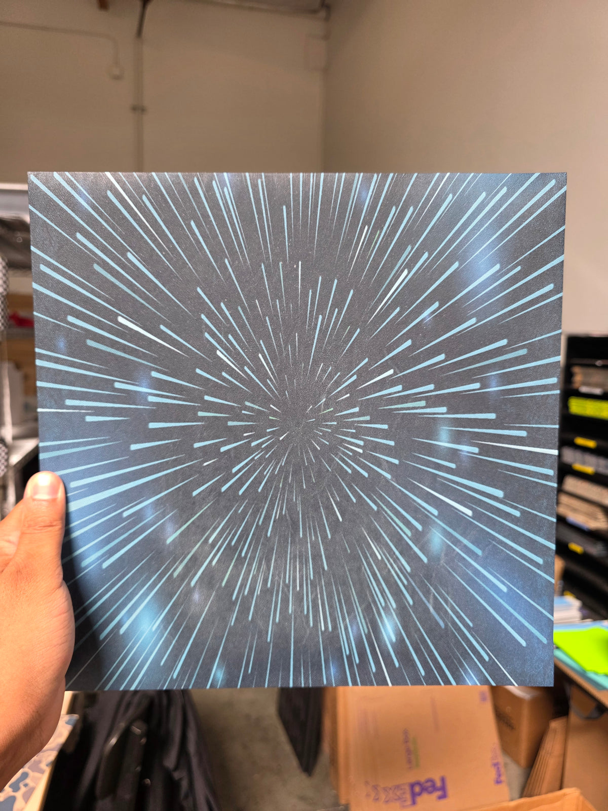 Hyper speed (faded spot in print)