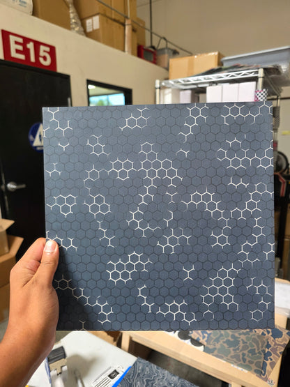Grey hex double sided print