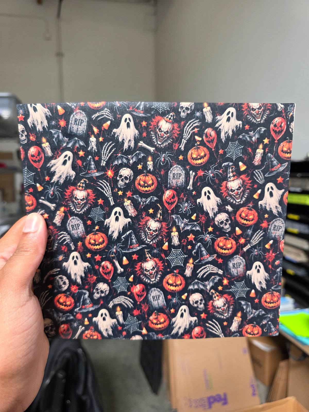 Halloween print double sided (slightly warped)