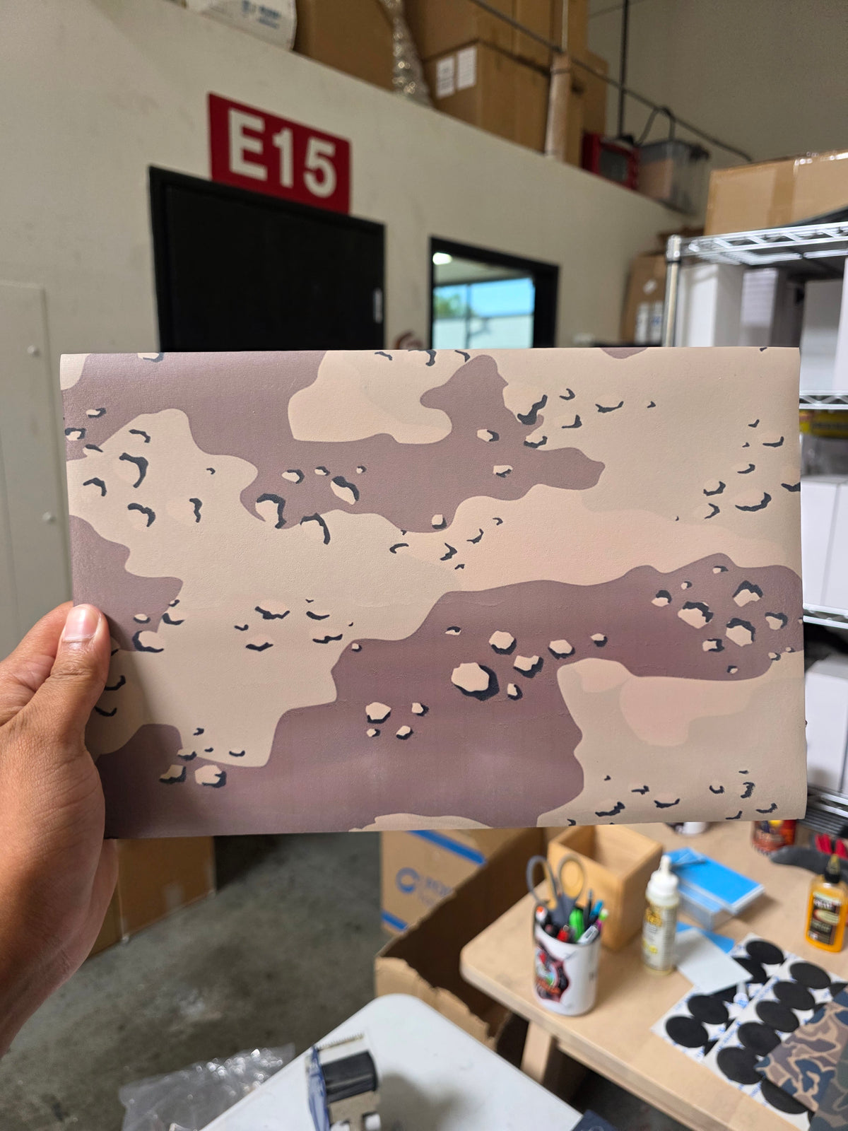 Chocolate chip camo (Printed on smooth side)
