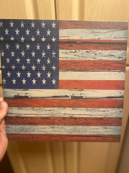 Flag on Wood Wall