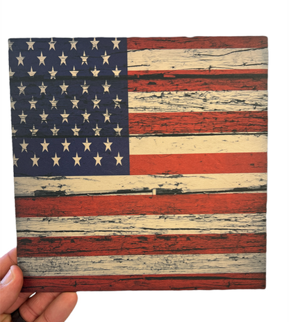 Flag on Wood Wall