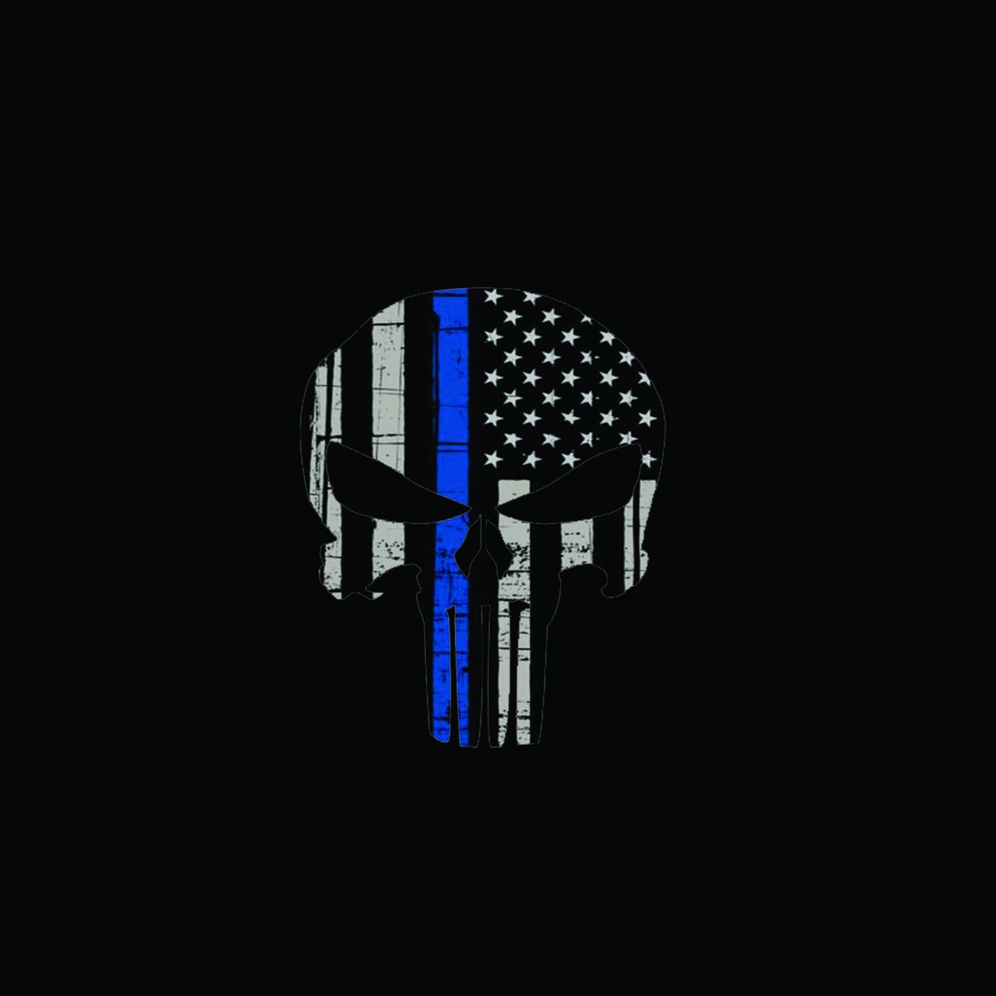 Thin Blue Line Skull
